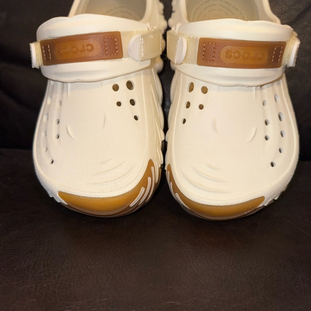 CROCS- Cream and Brown